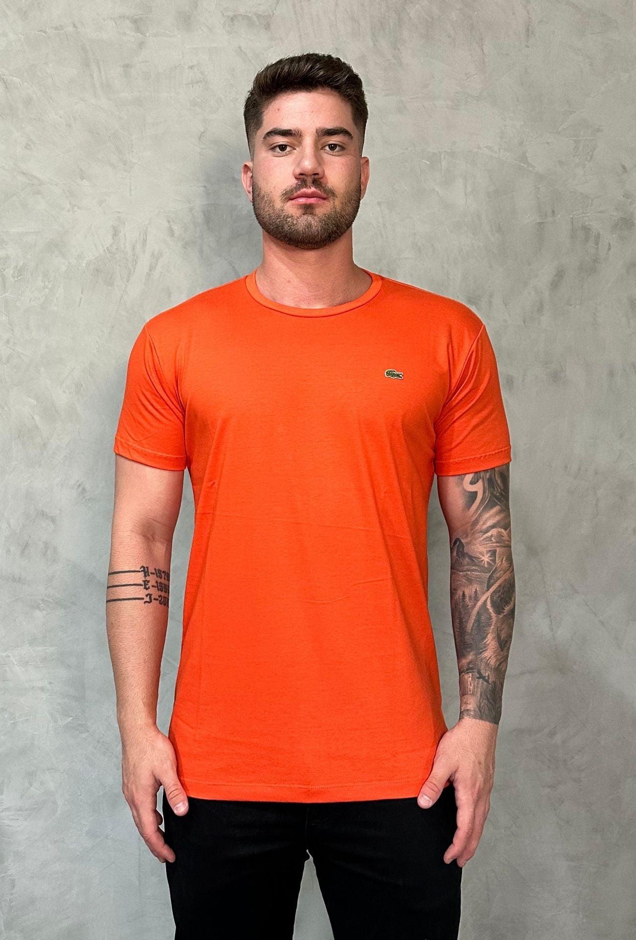 Camiseta Masculina Lac Croco - Laranja