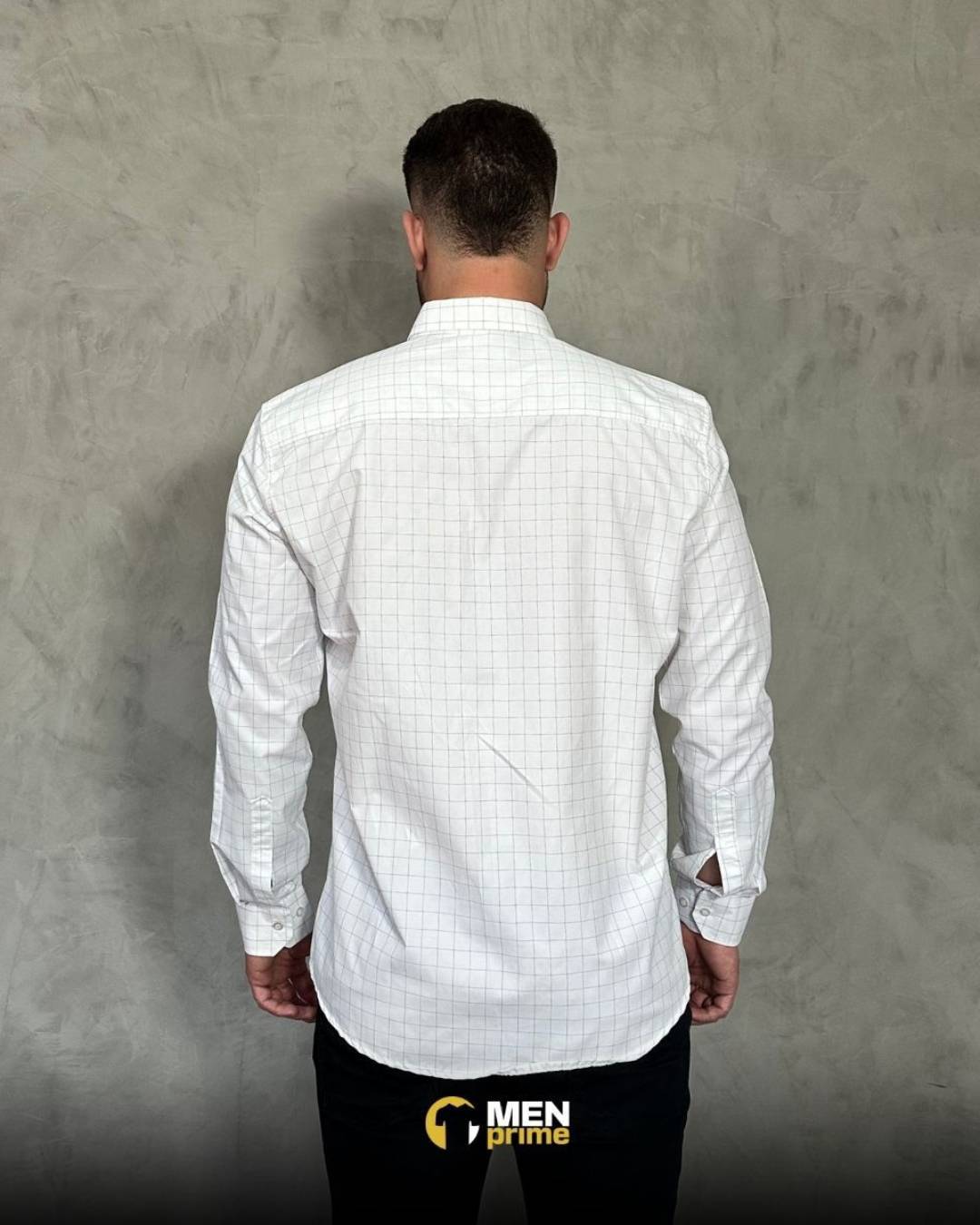 Camisa Social RL - Manga Longa Branca Listras