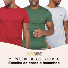 Kit 5 Camisetas Lac Croco Basic